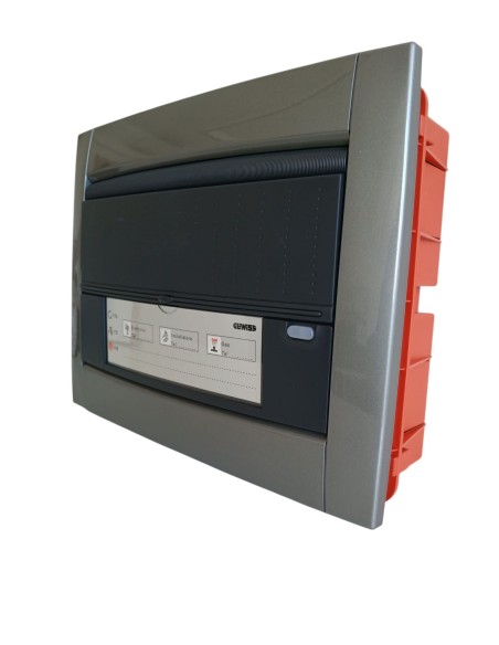 Gewiss gw40711 12-module flush-mounted switchboard in metallic titanium